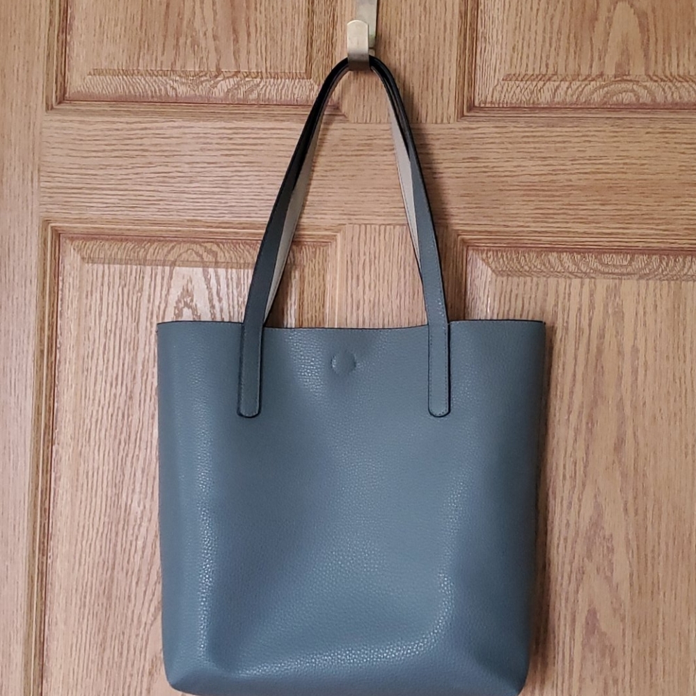 Faux leather tote